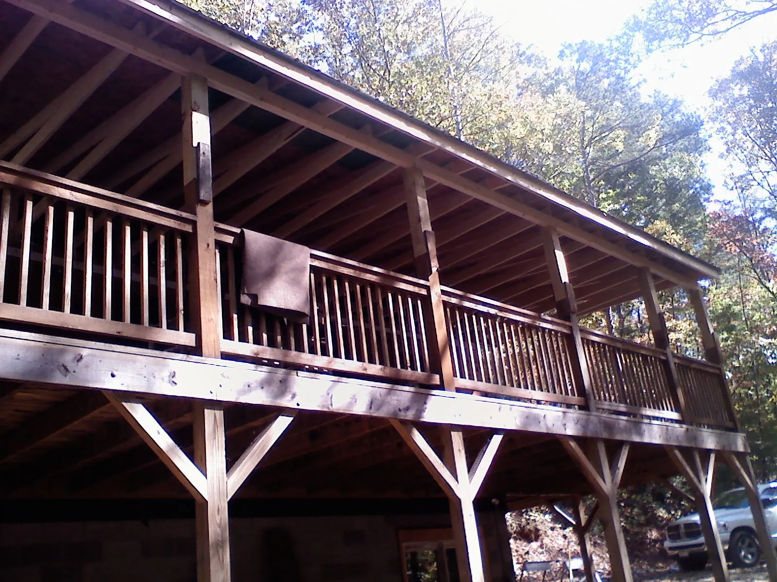 Timber framing under a new elevated porch and deck — Roof Leak Repair in Shirley by Roofing Brothers